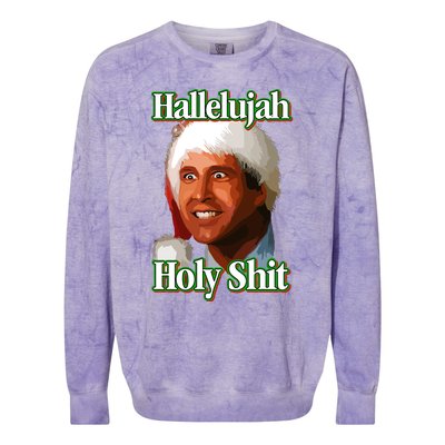 Merry Christmas Hallelujah Holy Shit 2024 Colorblast Crewneck Sweatshirt