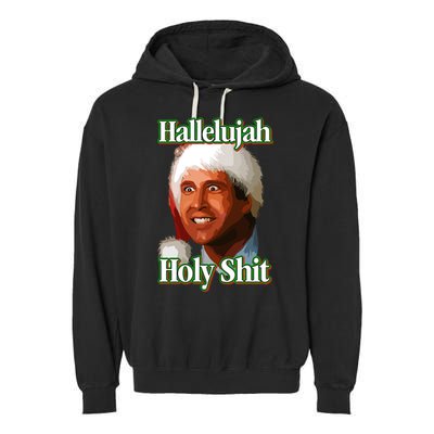 Merry Christmas Hallelujah Holy Shit 2024 Garment-Dyed Fleece Hoodie