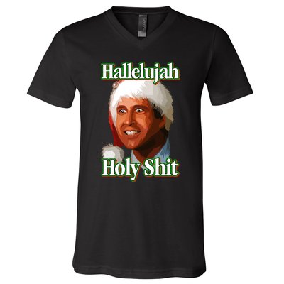 Merry Christmas Hallelujah Holy Shit 2024 V-Neck T-Shirt