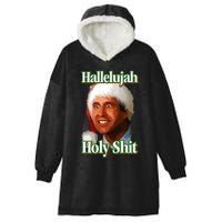 Merry Christmas Hallelujah Holy Shit 2024 Hooded Wearable Blanket