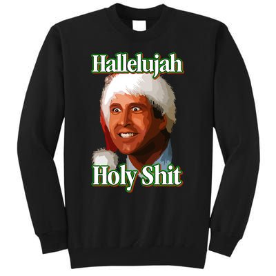 Merry Christmas Hallelujah Holy Shit 2024 Tall Sweatshirt