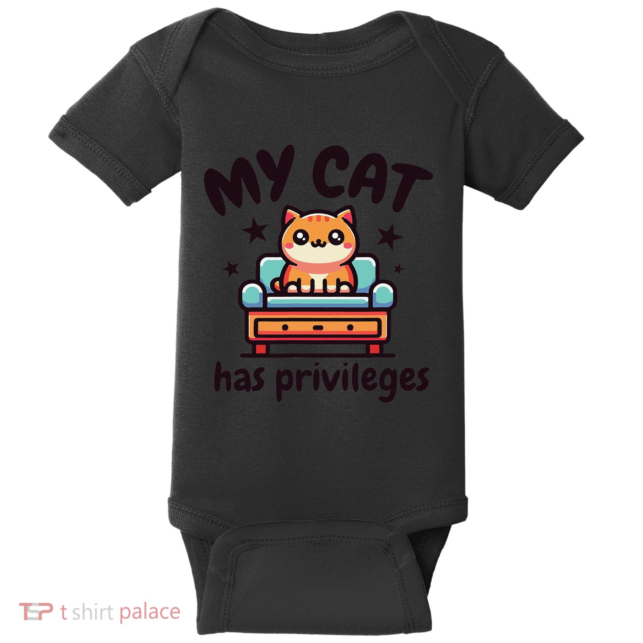 My Cat Has Privileges Funny Cute Pet Owner Design Baby Bodysuit
