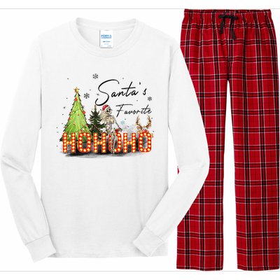 Merry Christmas Ho Ho Ho Xmas Holiday Graphic Tank Top Long Sleeve Pajama Set