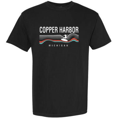 Michigan Copper Harbor Surfboard Retro Garment-Dyed Heavyweight T-Shirt