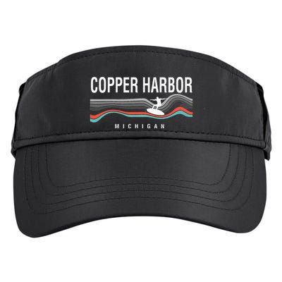 Michigan Copper Harbor Surfboard Retro Adult Drive Performance Visor
