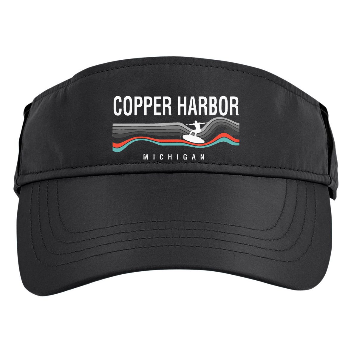 Michigan Copper Harbor Surfboard Retro Adult Drive Performance Visor