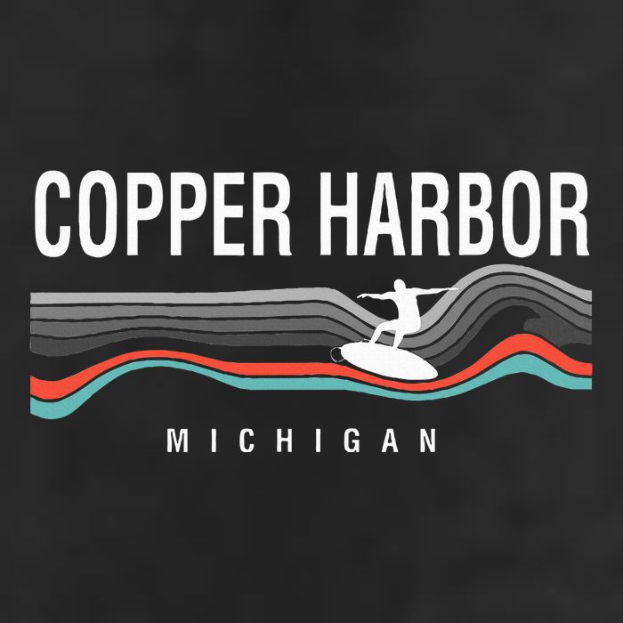 Michigan Copper Harbor Surfboard Retro Adult Drive Performance Visor