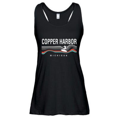 Michigan Copper Harbor Surfboard Retro Ladies Essential Flowy Tank