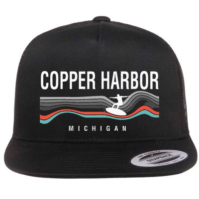 Michigan Copper Harbor Surfboard Retro Flatbill Hat