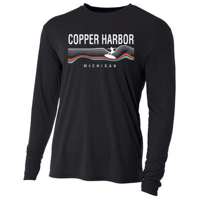 Michigan Copper Harbor Surfboard Retro Cooling Performance Long Sleeve Crew