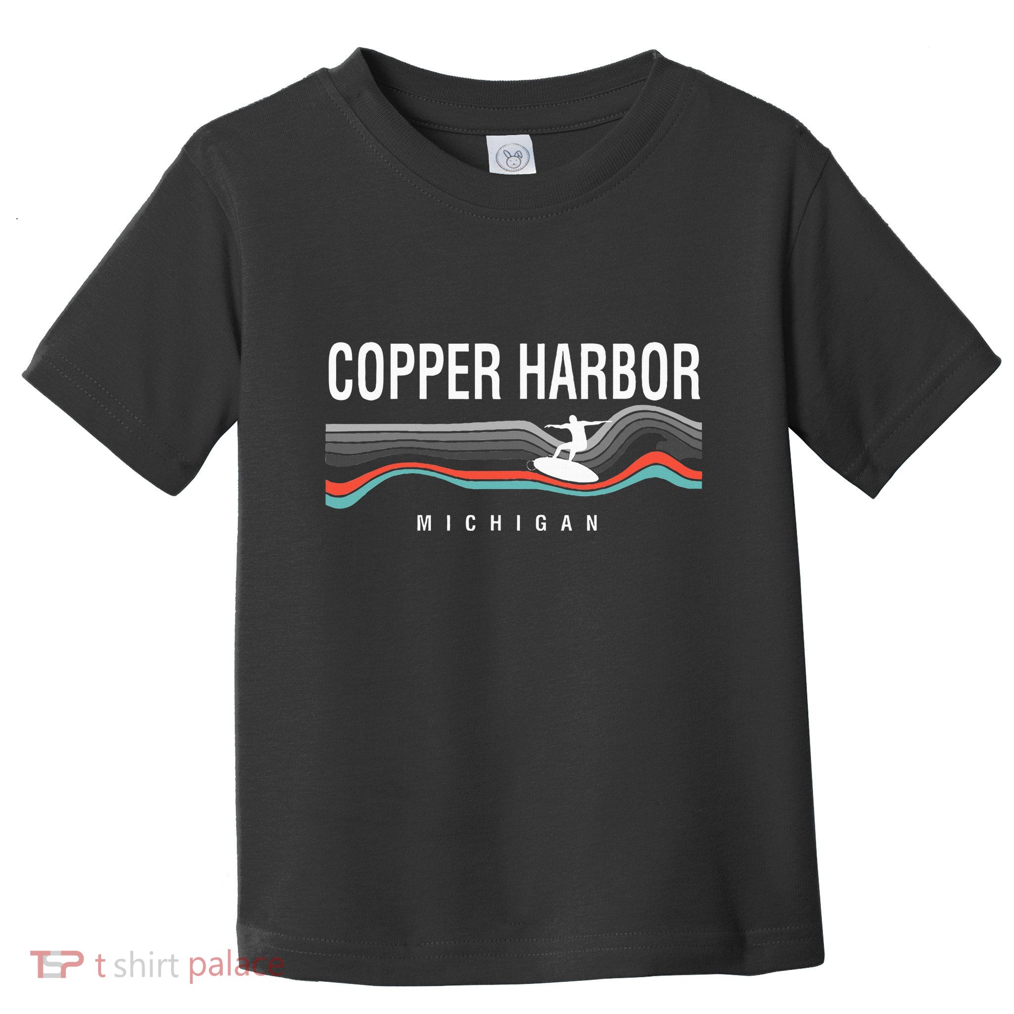 Michigan Copper Harbor Surfboard Retro Toddler T-Shirt