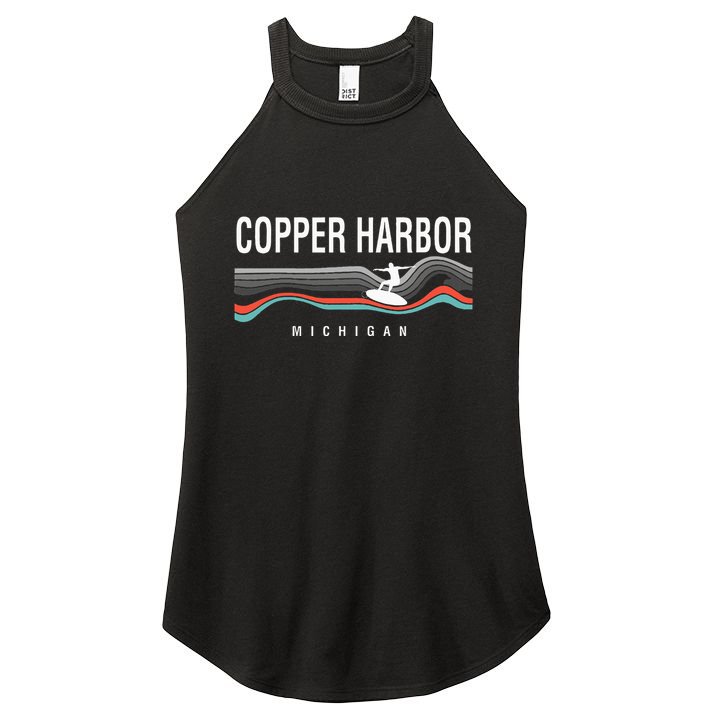 Michigan Copper Harbor Surfboard Retro Women's Perfect Tri Rocker Tank