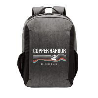 Michigan Copper Harbor Surfboard Retro Vector Backpack