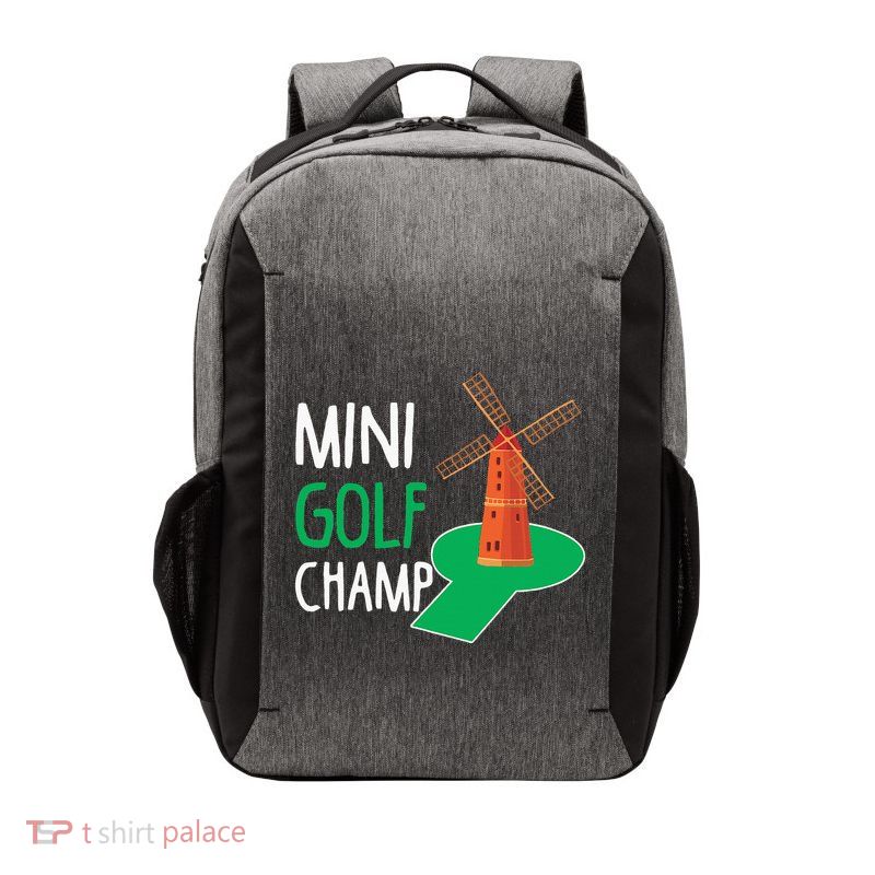 Minigolf Champ Hobby Sport Golfer Champion Vector Backpack