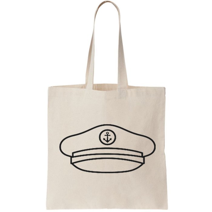 Minimalist Captain Hat Pocket Badge Icon Nautical Bag