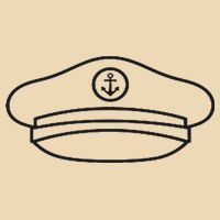 Minimalist Captain Hat Pocket Badge Icon Nautical Bag
