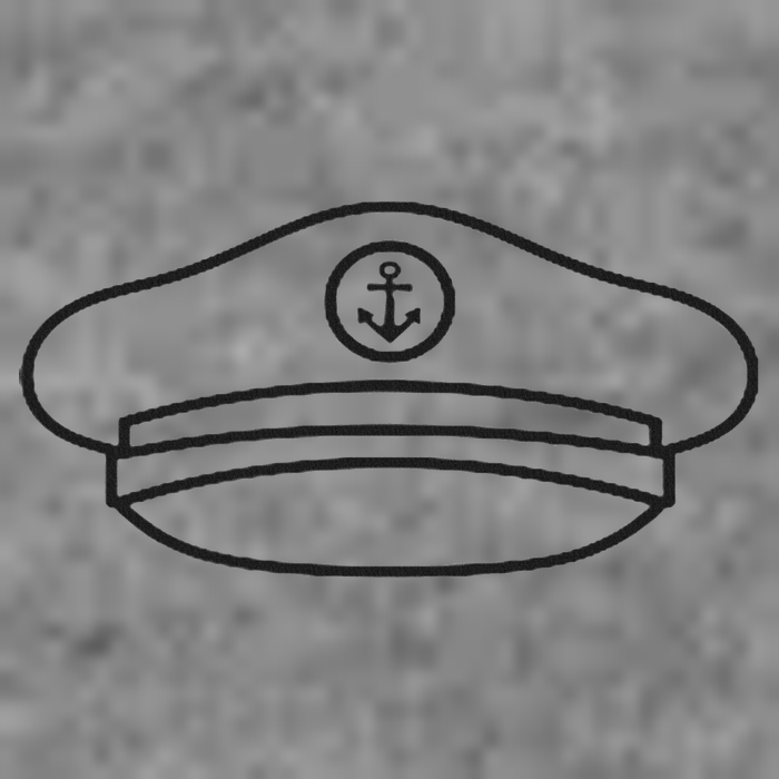 Minimalist Captain Hat Pocket Badge Icon Nautical Sustainable Beanie
