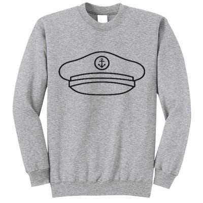 Minimalist Captain Hat Pocket Badge Icon Nautical Tall Sweatshirt