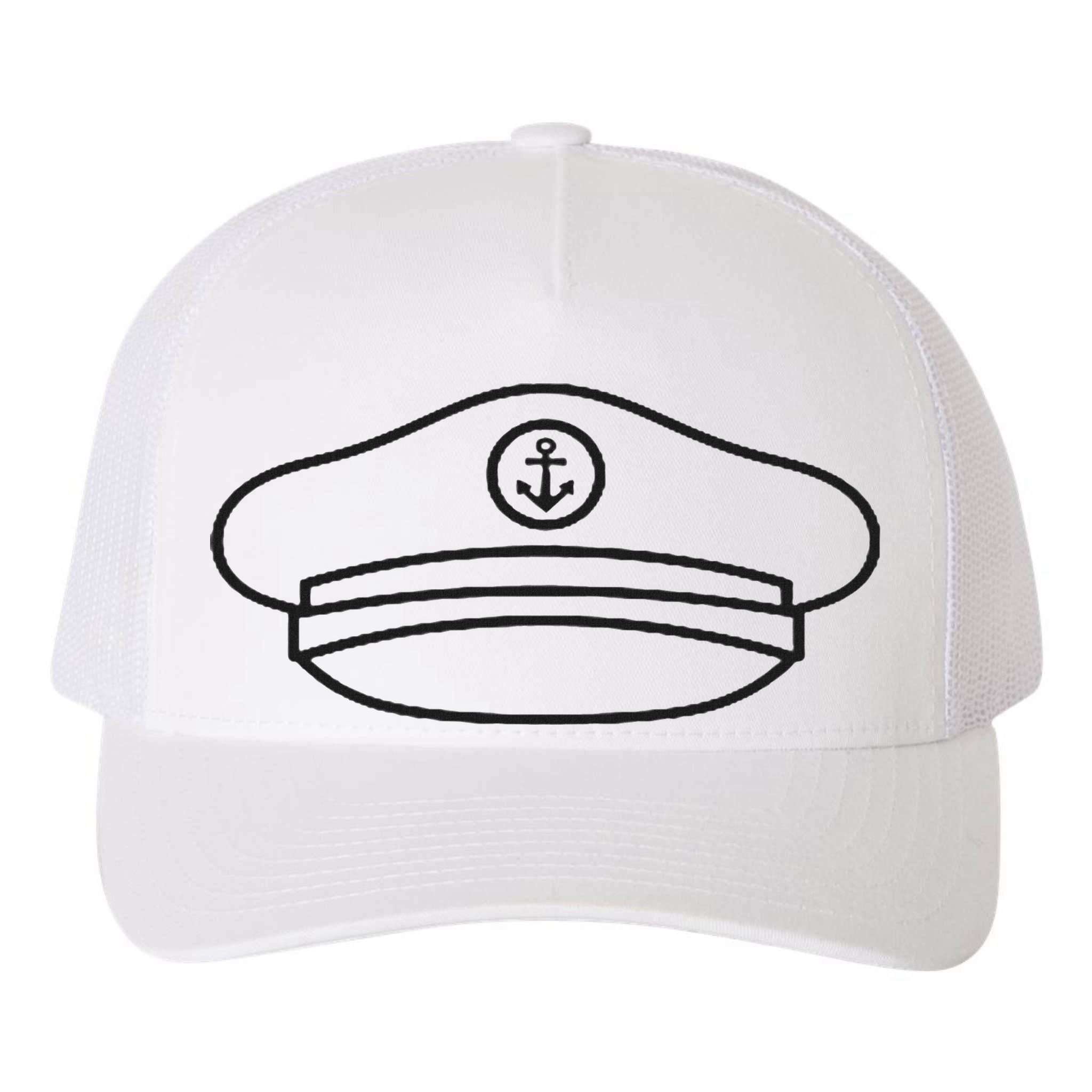 Minimalist Captain Hat Pocket Badge Icon Nautical Yupoong Adult 5-Panel Trucker Hat
