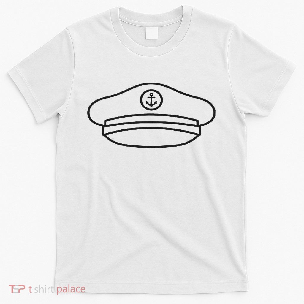 Minimalist Captain Hat Pocket Badge Icon Nautical T-Shirt