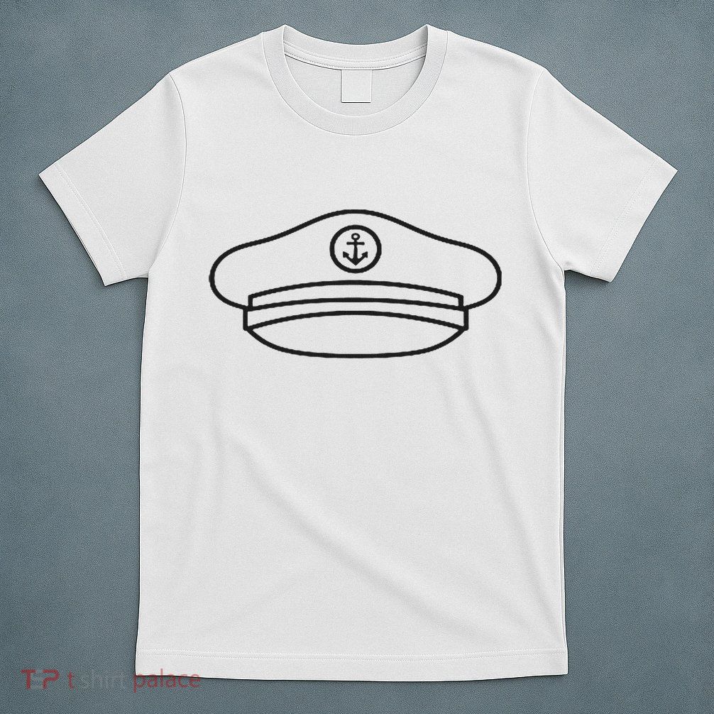 Minimalist Captain Hat Pocket Badge Icon Nautical T-Shirt
