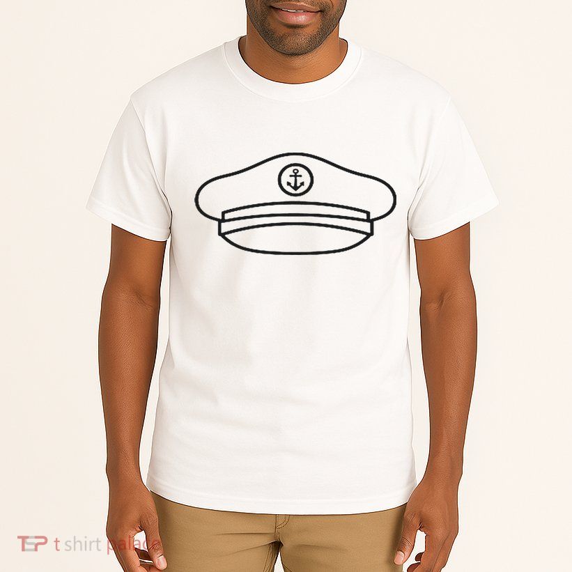 Minimalist Captain Hat Pocket Badge Icon Nautical Tall T-Shirt