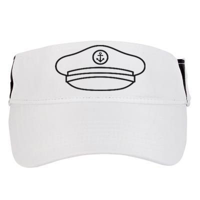 Minimalist Captain Hat Pocket Badge Icon Nautical Adult Drive Performance Visor