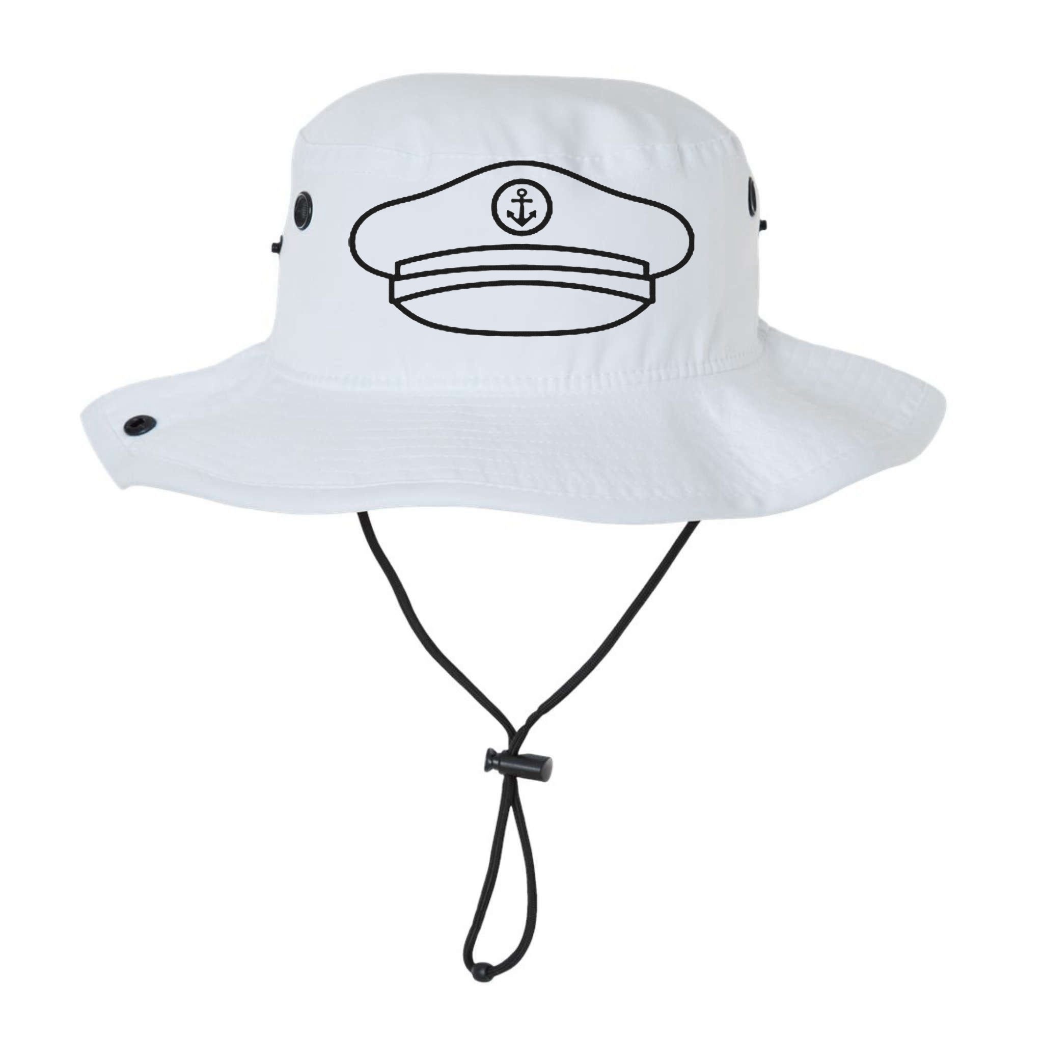 Minimalist Captain Hat Pocket Badge Icon Nautical Bucket Hat