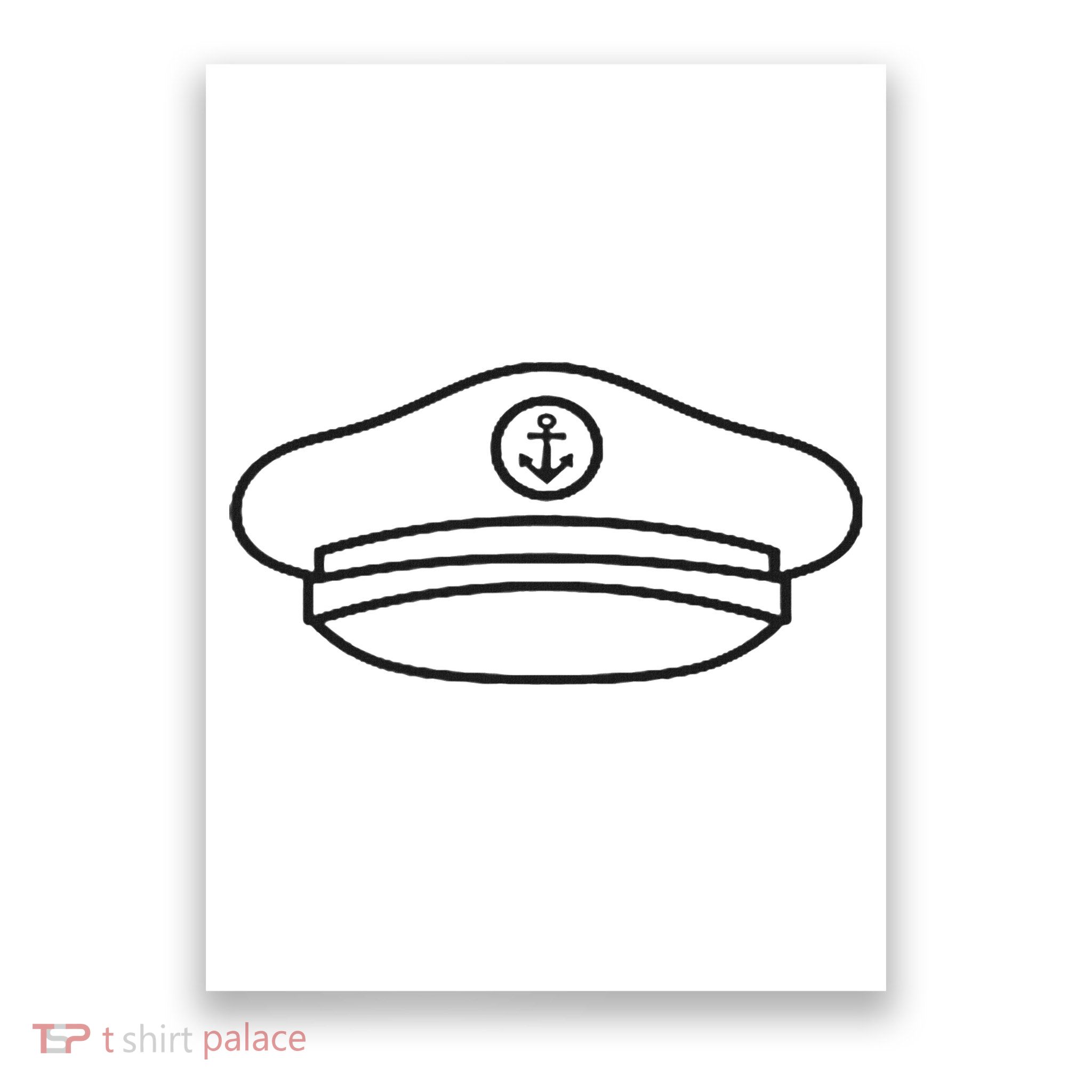 Minimalist Captain Hat Pocket Badge Icon Nautical Poster