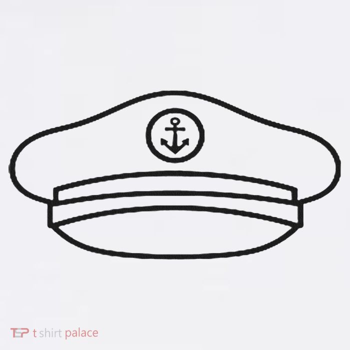 Minimalist Captain Hat Pocket Badge Icon Nautical Premium T-Shirt