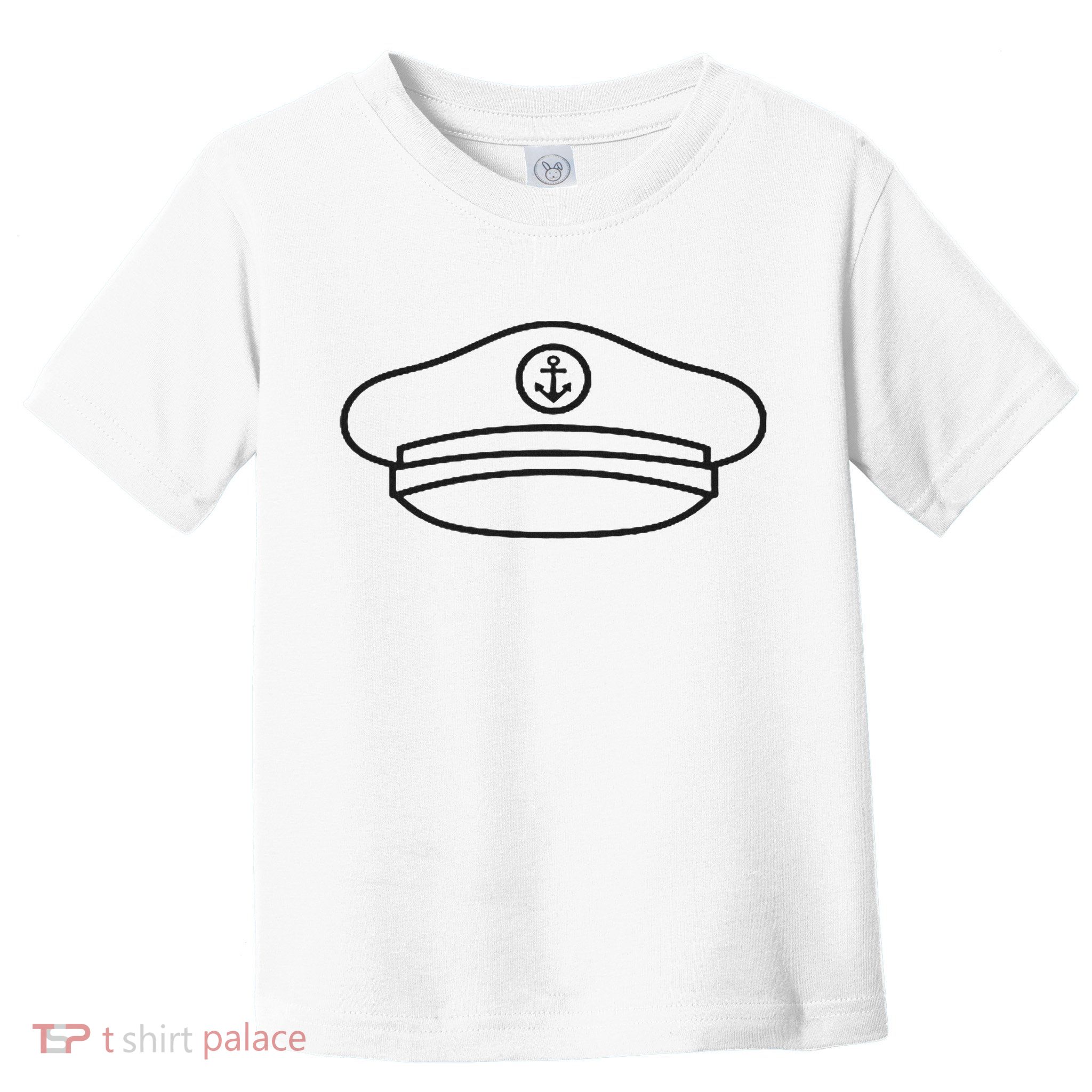 Minimalist Captain Hat Pocket Badge Icon Nautical Toddler T-Shirt