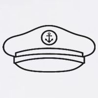 Minimalist Captain Hat Pocket Badge Icon Nautical Cropped Pullover Crew