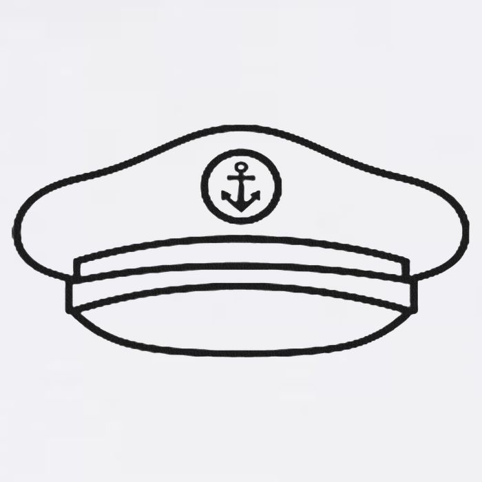 Minimalist Captain Hat Pocket Badge Icon Nautical Cropped Pullover Crew