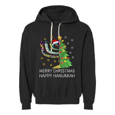 Merry Christmas Happy Hanukkah Jewish Merry Chrismukkah Garment-Dyed Fleece Hoodie