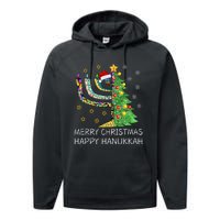 Merry Christmas Happy Hanukkah Jewish Merry Chrismukkah Performance Fleece Hoodie