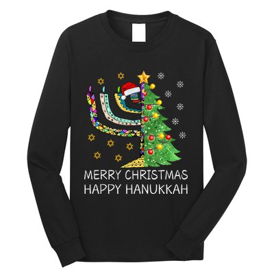 Merry Christmas Happy Hanukkah Jewish Merry Chrismukkah Long Sleeve Shirt