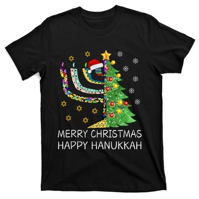 Merry Christmas Happy Hanukkah Jewish Merry Chrismukkah T-Shirt