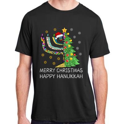 Merry Christmas Happy Hanukkah Jewish Merry Chrismukkah Adult ChromaSoft Performance T-Shirt