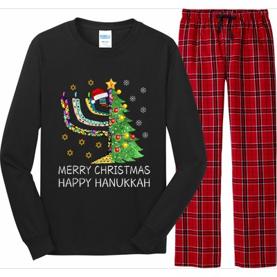 Merry Christmas Happy Hanukkah Jewish Merry Chrismukkah Long Sleeve Pajama Set