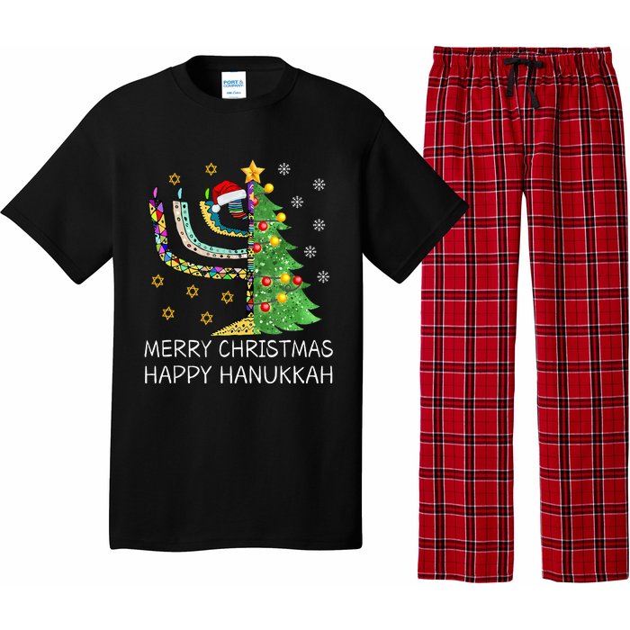 Merry Christmas Happy Hanukkah Jewish Merry Chrismukkah Pajama Set