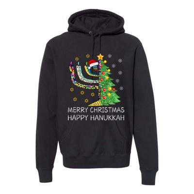 Merry Christmas Happy Hanukkah Jewish Merry Chrismukkah Premium Hoodie