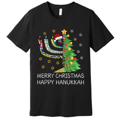 Merry Christmas Happy Hanukkah Jewish Merry Chrismukkah Premium T-Shirt