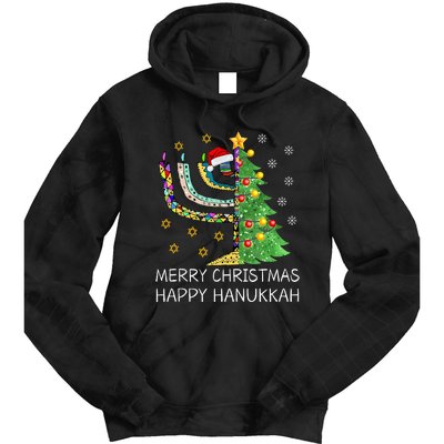 Merry Christmas Happy Hanukkah Jewish Merry Chrismukkah Tie Dye Hoodie