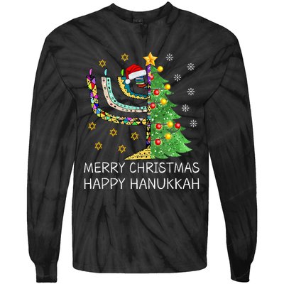 Merry Christmas Happy Hanukkah Jewish Merry Chrismukkah Tie-Dye Long Sleeve Shirt