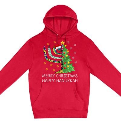 Merry Christmas Happy Hanukkah Jewish Merry Chrismukkah Premium Pullover Hoodie