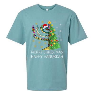 Merry Christmas Happy Hanukkah Jewish Merry Chrismukkah Sueded Cloud Jersey T-Shirt