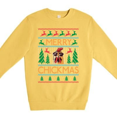 Merry Chickmas Hen Chicken Lover Gift Premium Crewneck Sweatshirt