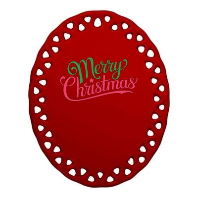 Merry Christmas Holiday Season Xmas Family Matching Ceramic Oval Ornament