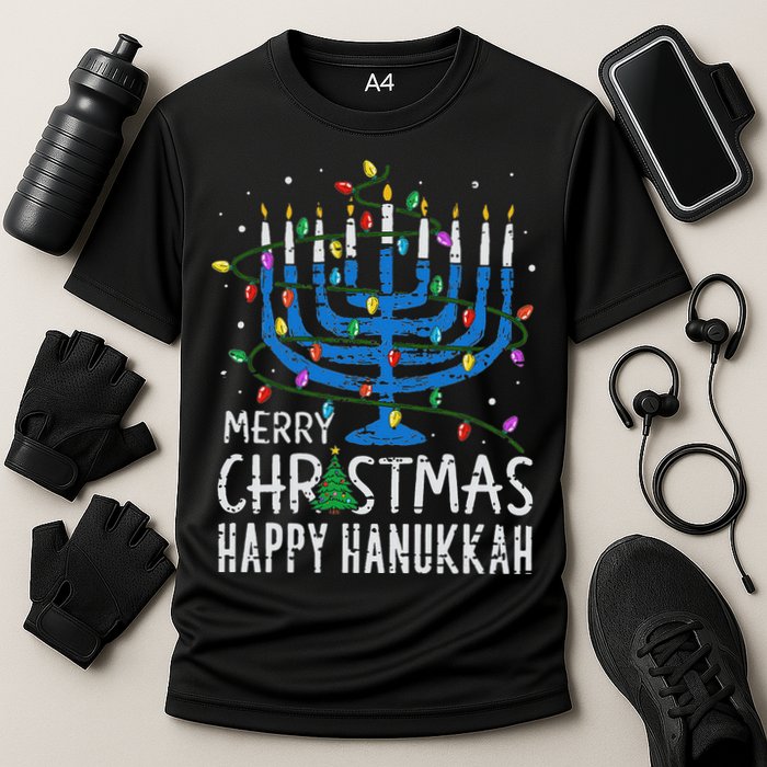 Merry Chrismukkah Happy Christmas Hanukkah Chanukah Jewish Cooling Performance Crew T-Shirt