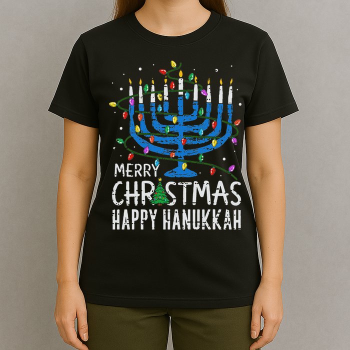 Merry Chrismukkah Happy Christmas Hanukkah Chanukah Jewish T-Shirt